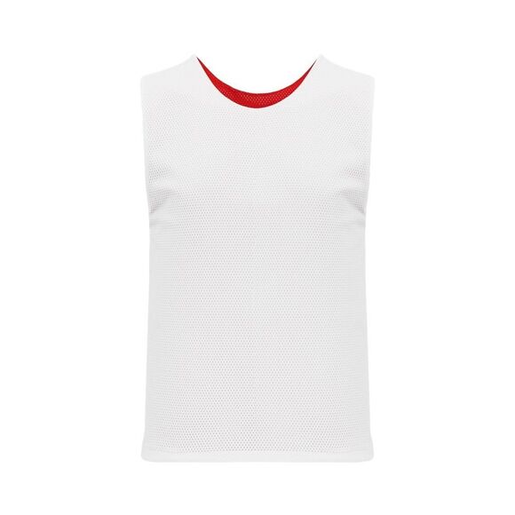 Red and White Reversible Field Lacrosse Jersey, Adult Size Medium - Picture 4 of 5